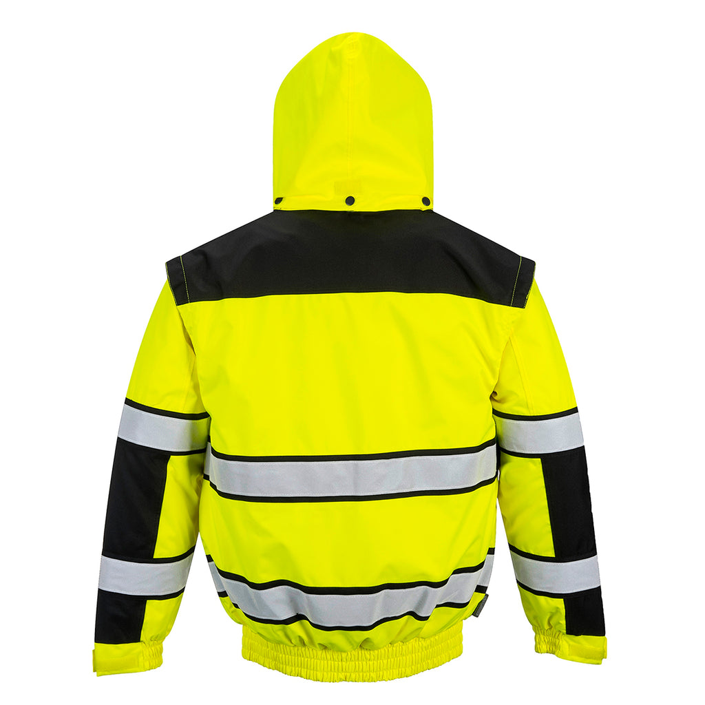 Klassinen Hi-Vis 3-in-1 Bomber-talvitakki - Kelta/musta