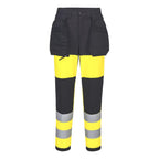 WX2 Eco Hi-Vis luokan 1 naisten Stretch-housut - Kelta/musta