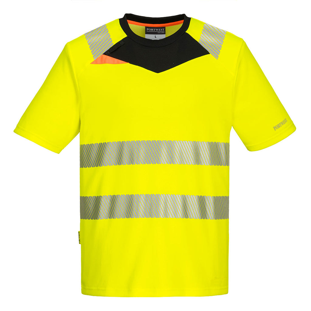 DX4 Hi-Vis T-paita - Kelta/musta