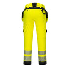 DX4 Hi-Vis Joustohousut irrotettavilla riipputaskuilla - Kelta/musta
