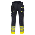 DX4 Hi-Vis 1-luokan housut irrotettavilla riipputaskuilla - Kelta/musta