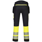 DX4 Hi-Vis 1-luokan housut irrotettavilla riipputaskuilla - Kelta/musta