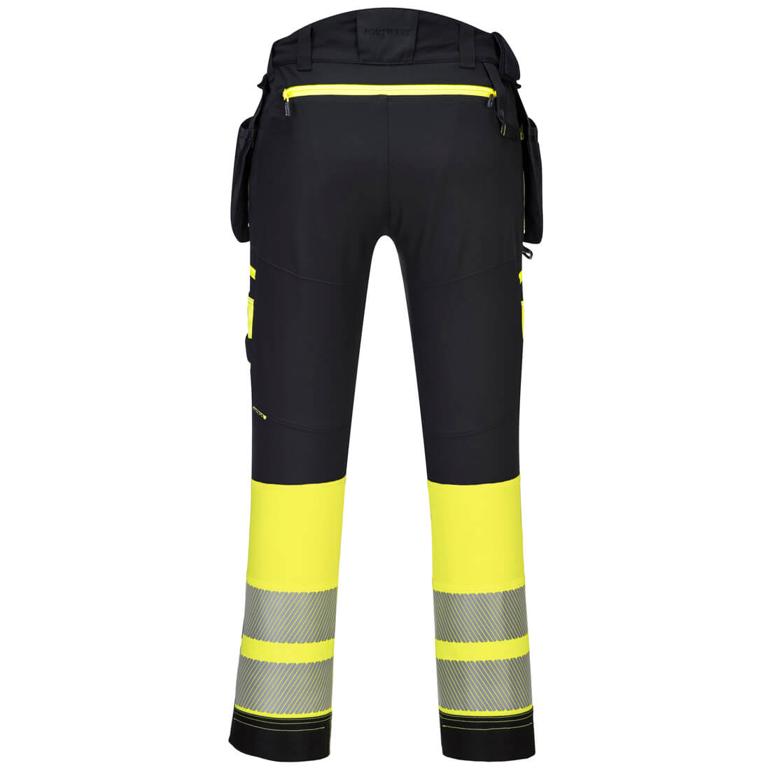 DX4 Hi-Vis 1-luokan housut irrotettavilla riipputaskuilla - Kelta/musta