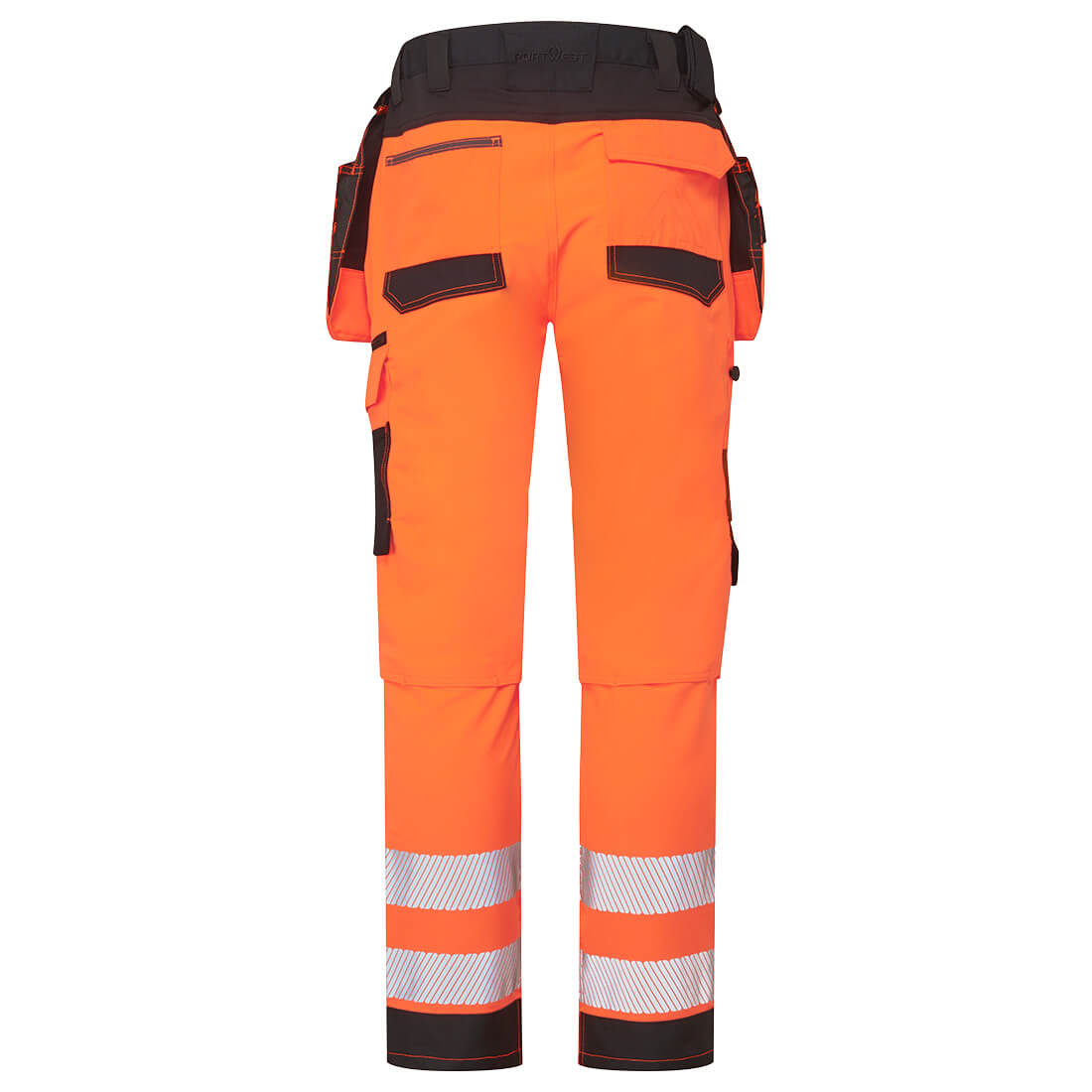 DX4 Hi-Vis Craft-housut irrotettavilla riipputaskuilla - Oranssi/musta