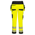 DX4 Hi-Vis Craft-housut irrotettavilla riipputaskuilla - Kelta/musta