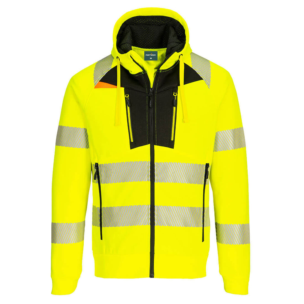 DX4 Hi-Vis Vetoketjuhuppari - Kelta/musta