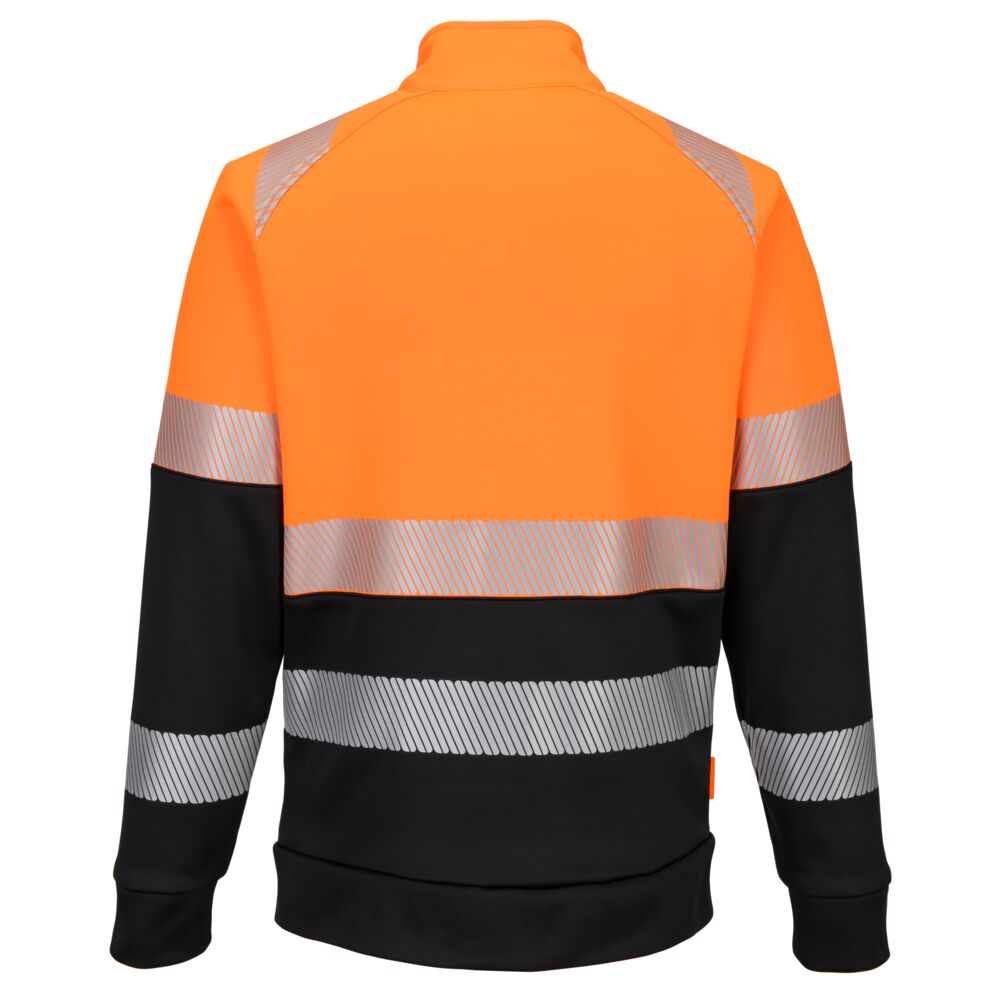 DX4 Hi-Vis vetoketjullinen Funnel Neck- collaripusero (Luokka 1) - Oranssi/musta