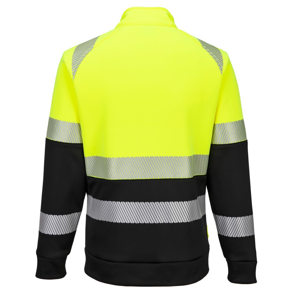 DX4 Hi-Vis vetoketjullinen Funnel Neck- collaripusero (Luokka 1) - Kelta/musta