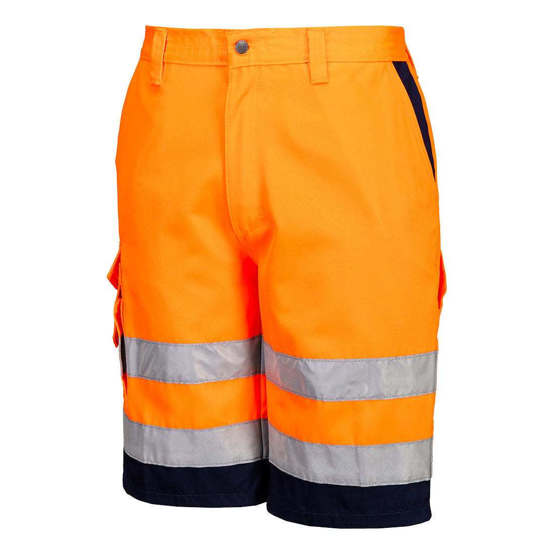 Hi-Vis Poly-Puuvilla shortsit - Oranssi/navy