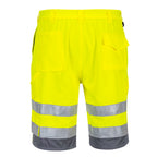 Hi-Vis Poly-Puuvilla shortsit - Kelta/harmaa