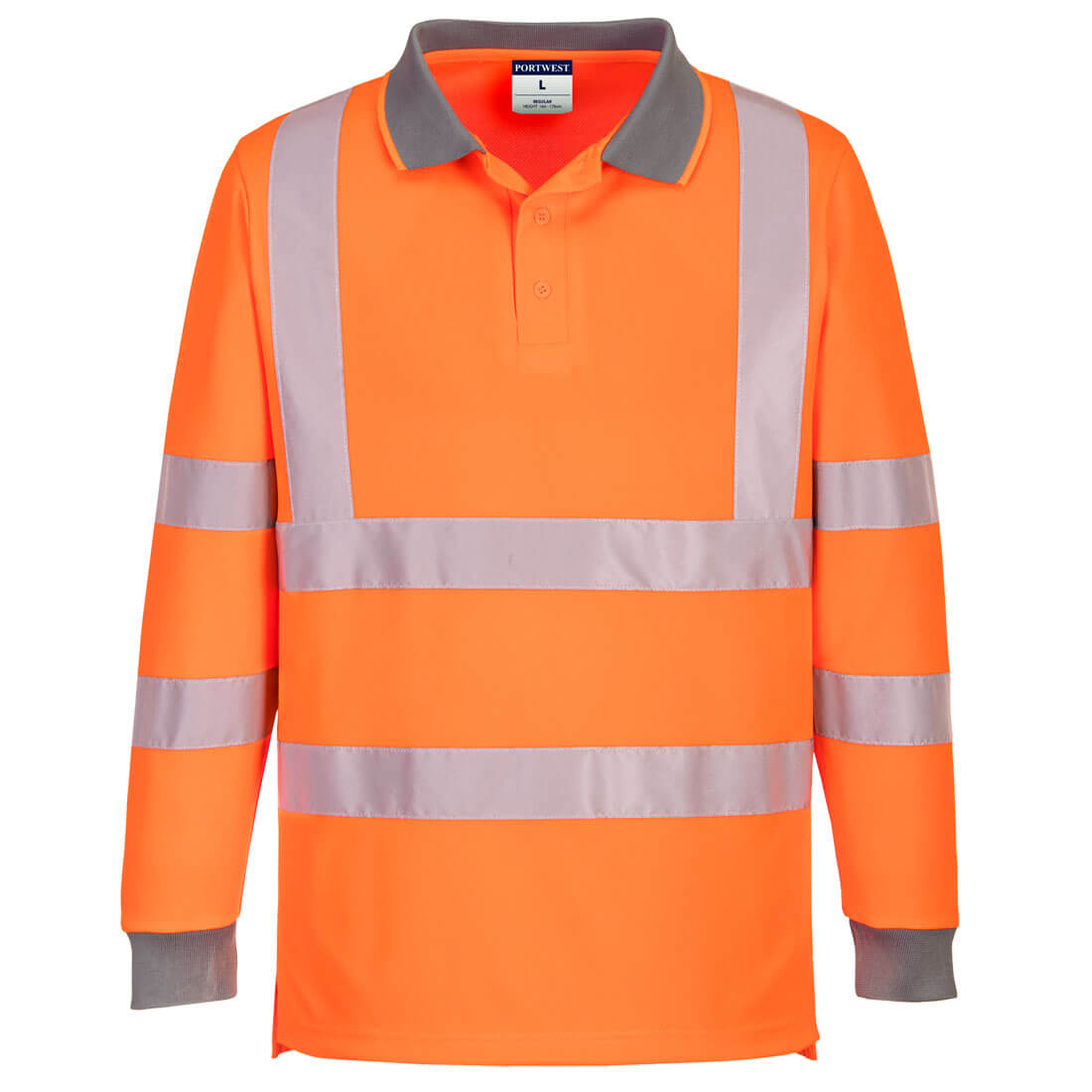 Eco Hi-Vis Pitkähihainen pikeepaita (6kpl pakkaus) - Oranssi