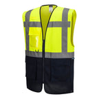 ES1 Essential Hi-Vis kaksivärinen Executive-liivi - Kelta/navy