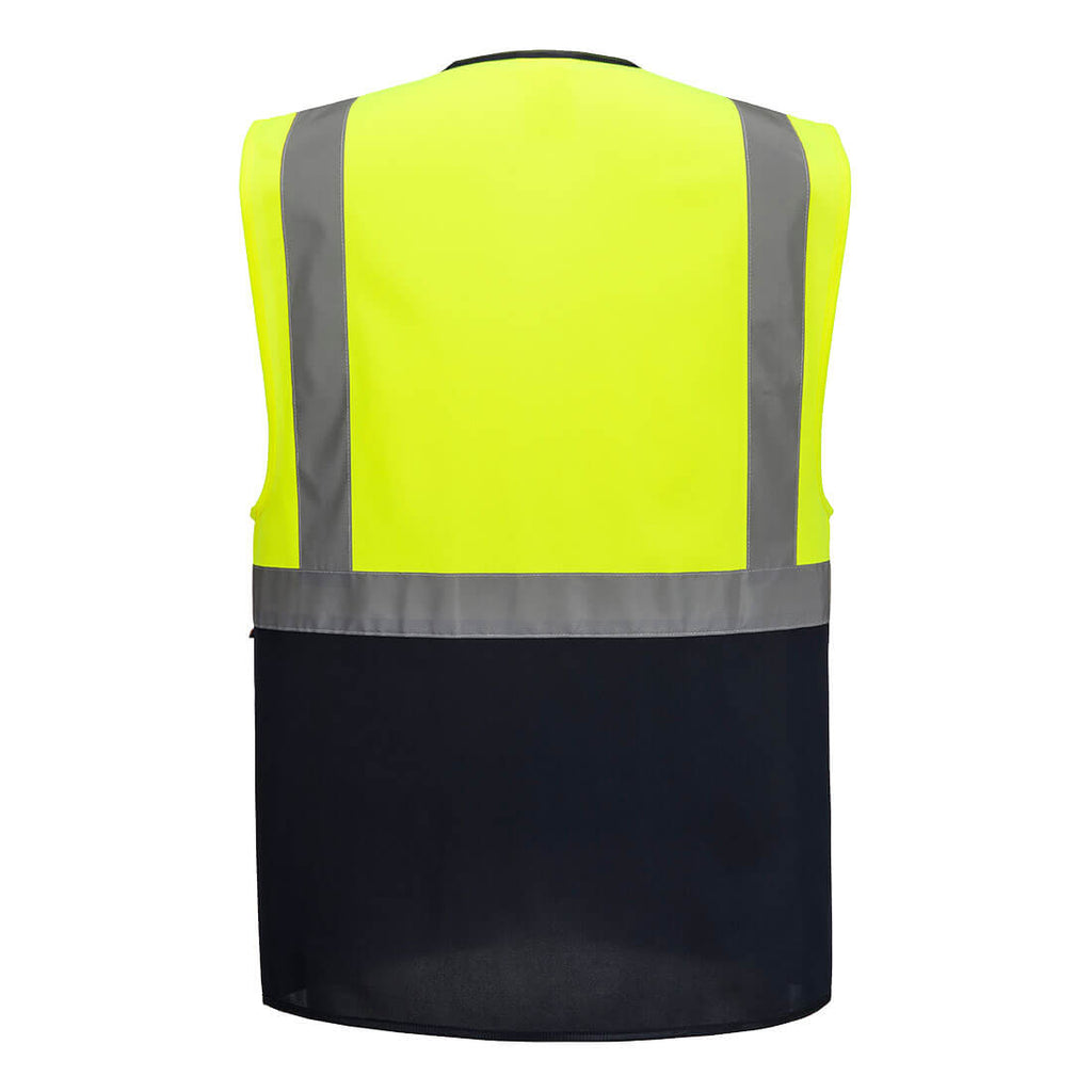 ES1 Essential Hi-Vis kaksivärinen Executive-liivi - Kelta/navy