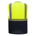 ES1 Essential Hi-Vis kaksivärinen Executive-liivi - Kelta/navy