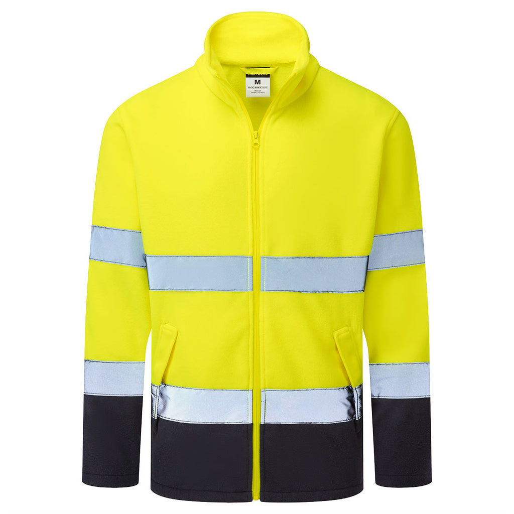 ES1 Essential Hi-Vis kaksiväri Fleece - Kelta/navy