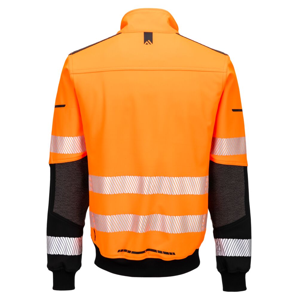 EV4 Hi-Vis Softshell Bomber-takki (3L) - Oranssi/musta