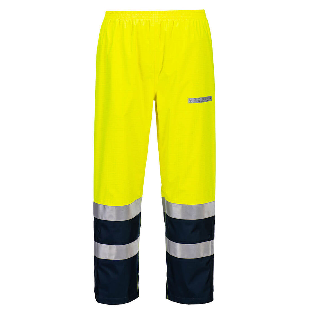 Bizflame Rain + Hi-Vis valokaarihousut - Kelta/navy