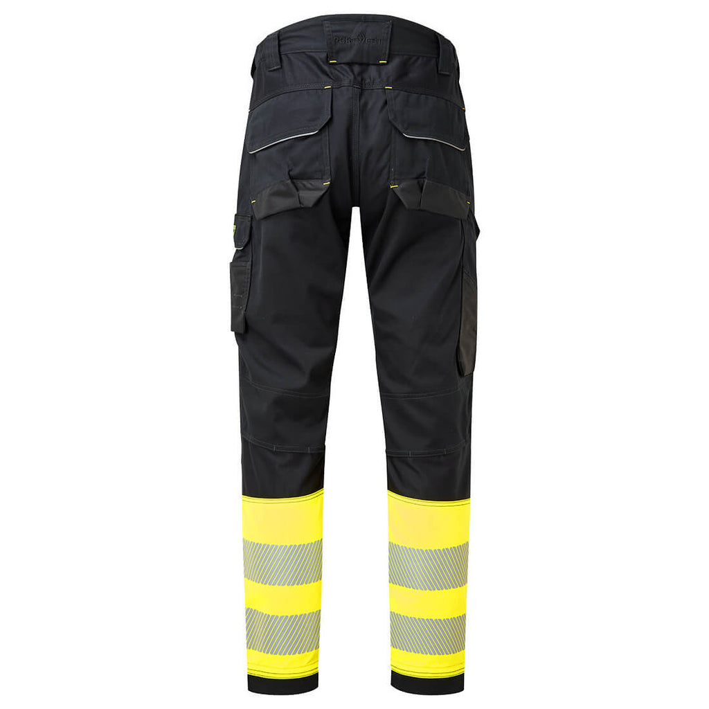 PW3 FR Modaflame Hi-Vis Riipputaskuhousut Luokka 1 - Kelta/musta