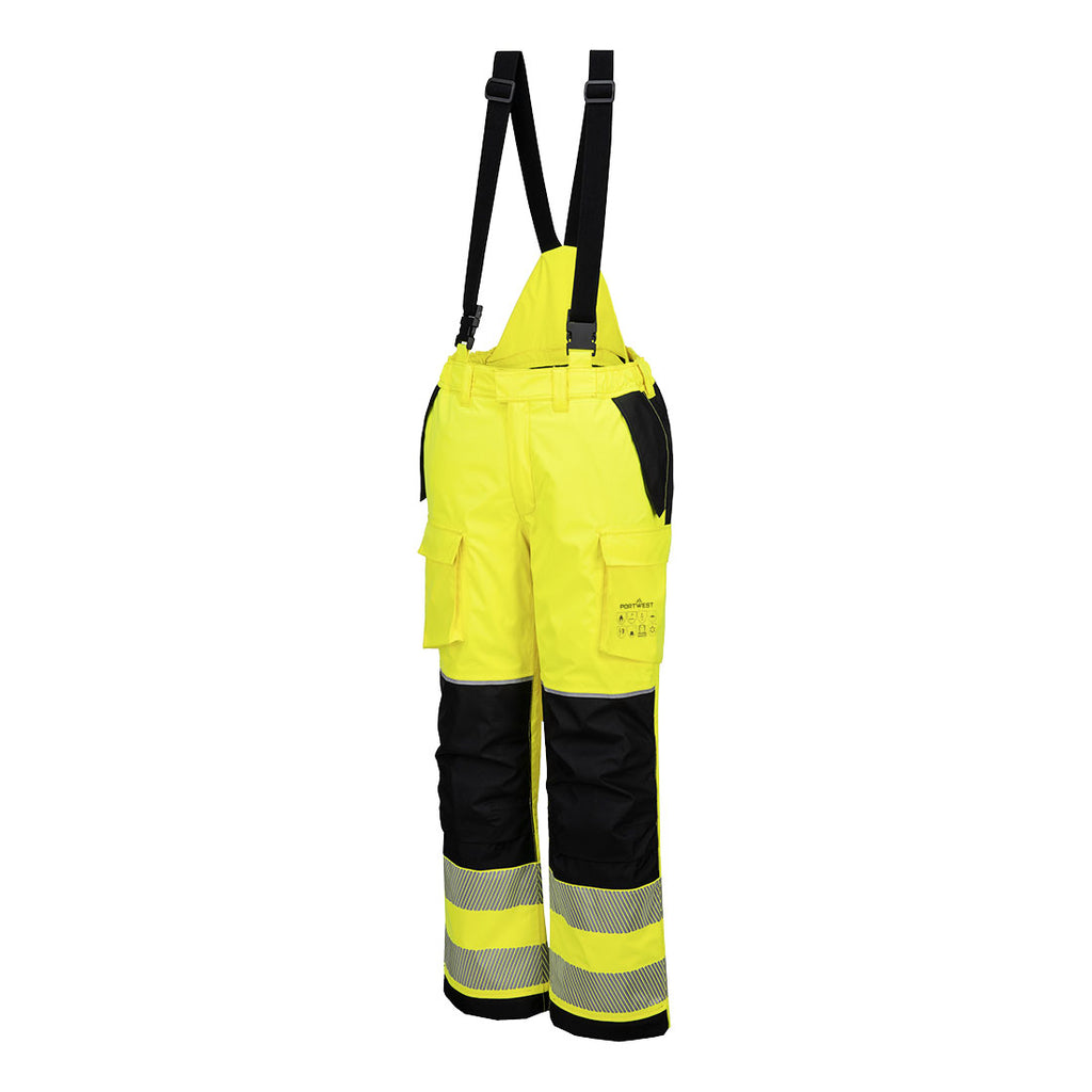 PW3 FR Modaflame Rain+ Hi-Vis vuorelliset talvihousut - Kelta/musta