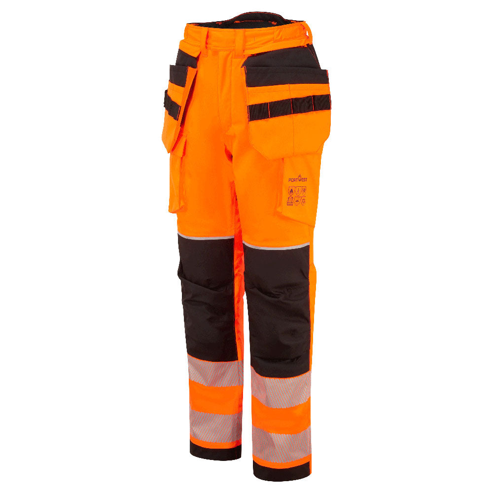 PW3 FR Modaflame Hi-Vis vuorelliset talviriipputaskuhousut - Oranssi/musta