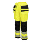 PW3 FR Modaflame Hi-Vis vuorelliset talviriipputaskuhousut - Kelta/musta