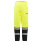 Bizflame Rain+ Hi-Vis Multi-Normi Kontrasti FR vuorelliset talvihousut - Kelta/navy