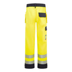 Bizflame Hi-Vis kontrasti FR housut riipputaskuilla - Kelta/navy