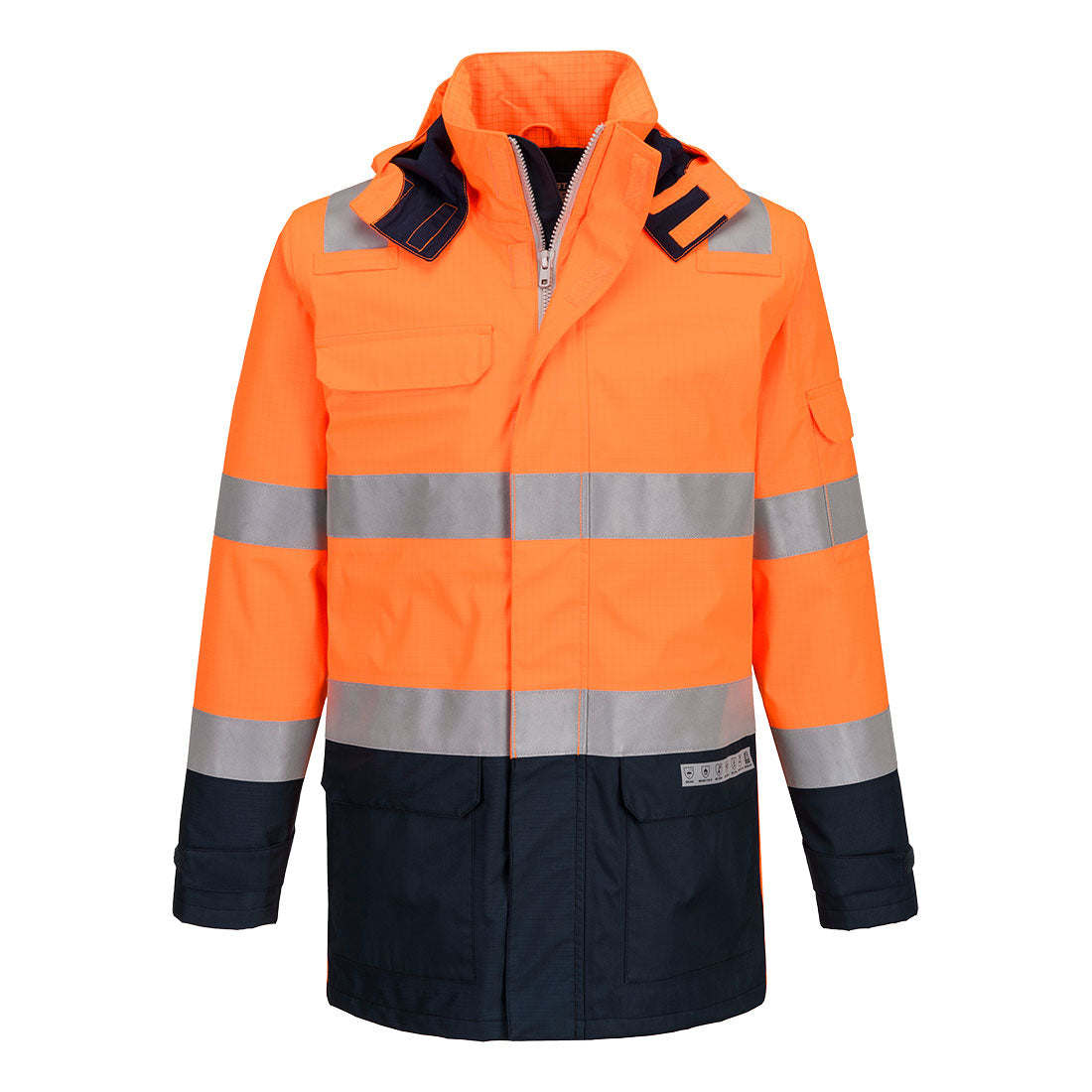 Bizflame Hi-Vis lämpövuorellinen ja sateenkestävä valokaarisuojattu takki