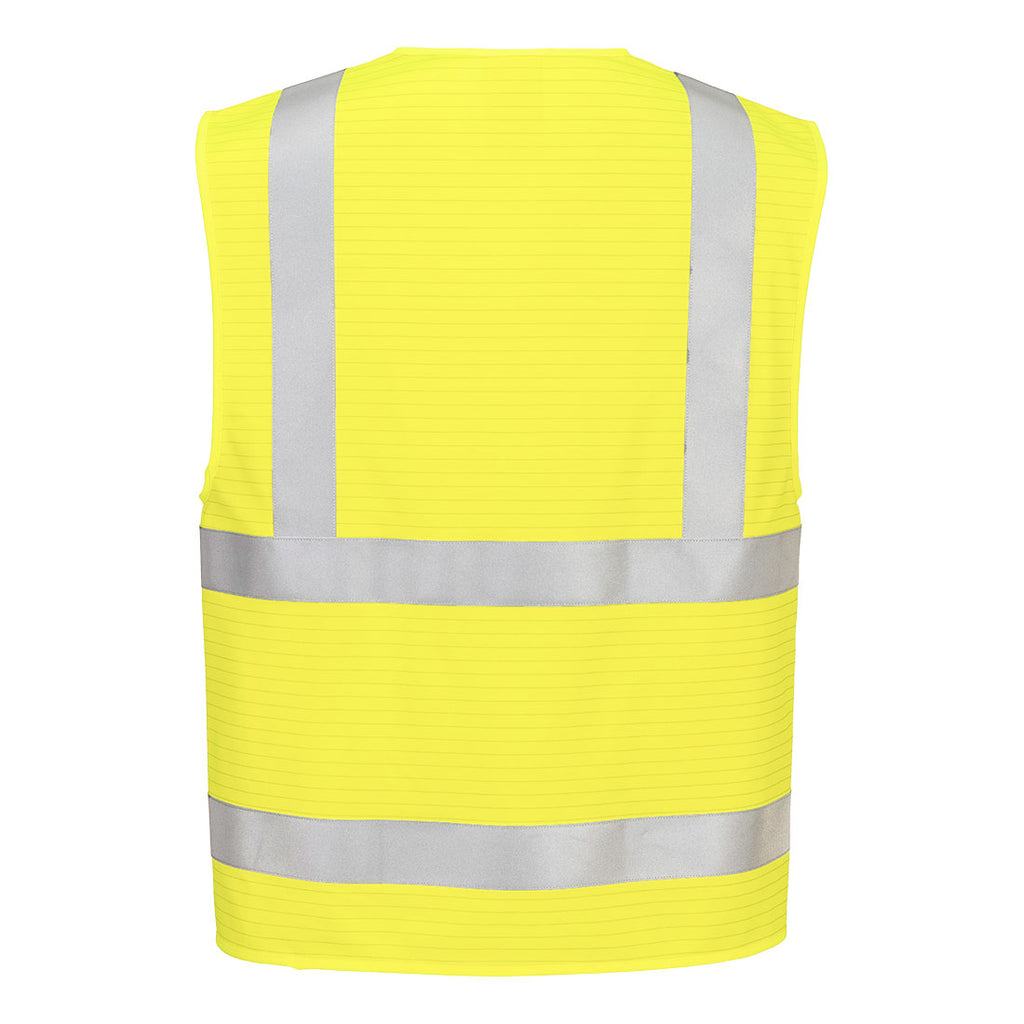 Bizflame Hi-Vis FR vetoketjullinen palosuojattu liivi - Keltainen