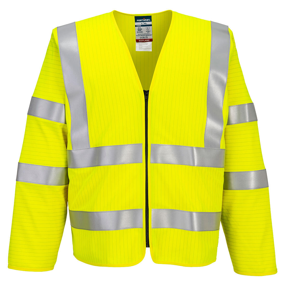 Bizflame Hi-Vis FR pitkähihainen vetoketjullinen liivi