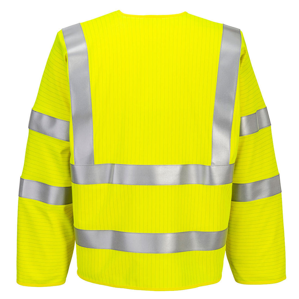 Bizflame Hi-Vis FR pitkähihainen vetoketjullinen liivi - Keltainen
