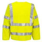 Bizflame Hi-Vis FR pitkähihainen vetoketjullinen liivi - Keltainen