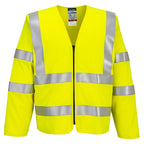 Bizflame Hi-Vis FR pitkähihainen vetoketjullinen liivi - Keltainen