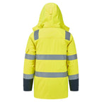 Bizflame Rain+ Hi-Vis Multi-Normi Kontrasti FR vuorellinen talvitakki - Kelta/navy