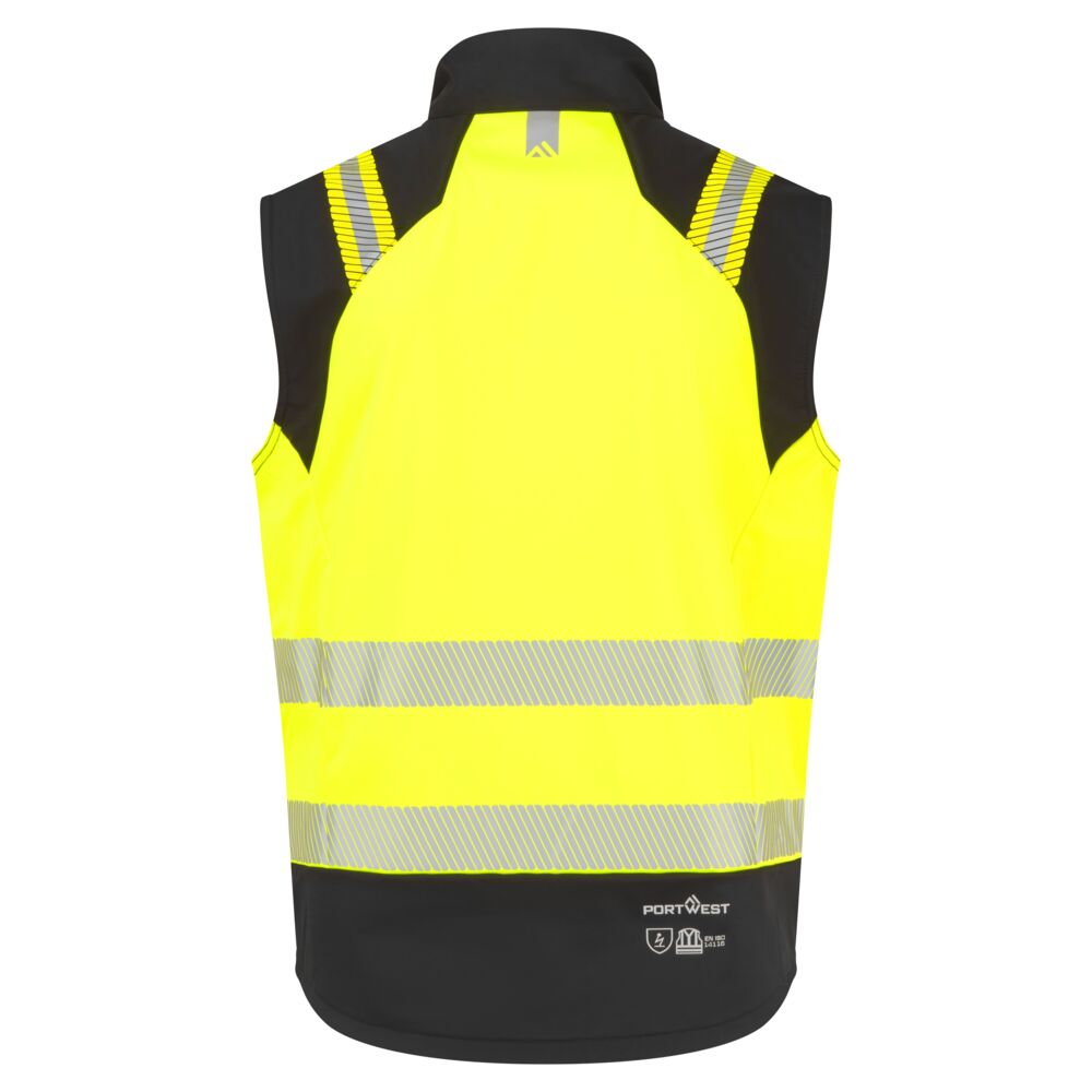 PW3 Modaflame Softshell Hi-Vis FR-liivi - Kelta/musta