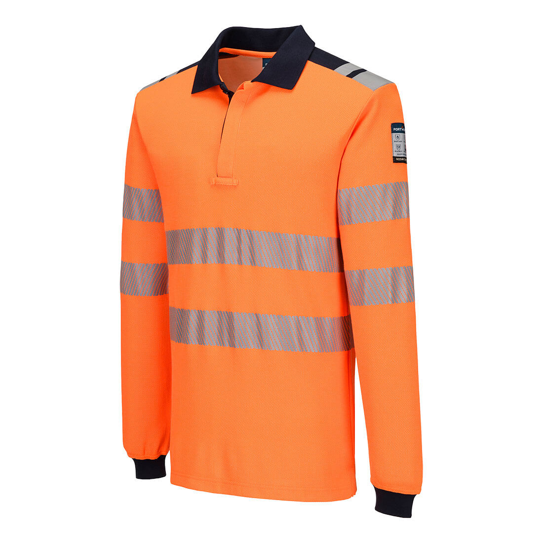 PW3 Modaflame FR Pitkähihainen pikeepaita - Oranssi/navy