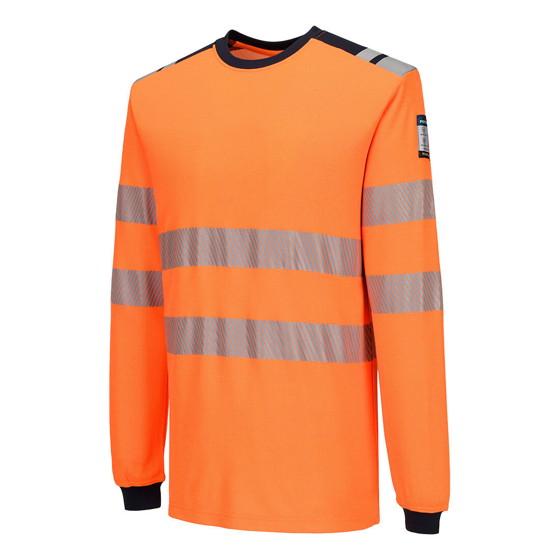 PW3 Modaflame Hi-Vis FR pitkähihainen t-paita - Oranssi/navy
