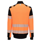 PW3 Modaflame Knit Hi-Vis palosuojattu vetoketjullinen collegetakki - Oranssi/musta