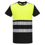 PW3 Modaflame Knit 1-luokan Hi-Vis FR palosuojattu T-paita - Kelta/musta