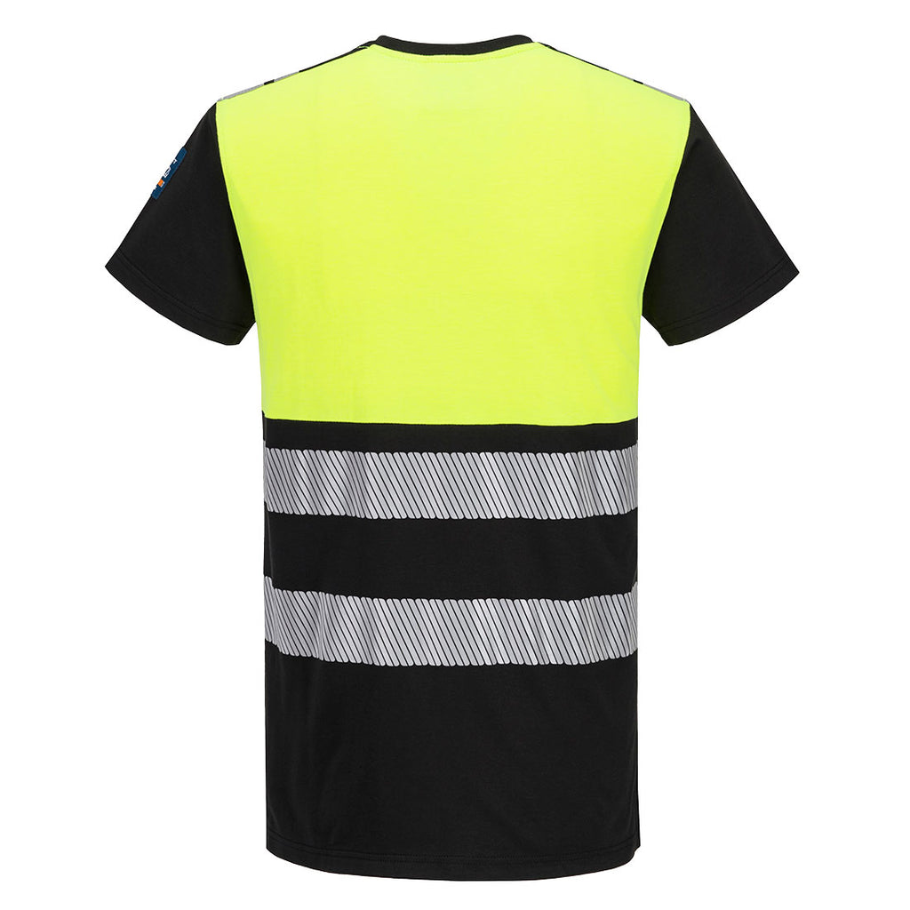 PW3 Modaflame Knit 1-luokan Hi-Vis FR palosuojattu T-paita - Kelta/musta