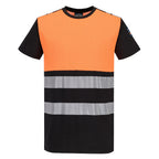 PW3 Modaflame Knit 1-luokan Hi-Vis FR palosuojattu T-paita - Oranssi/musta