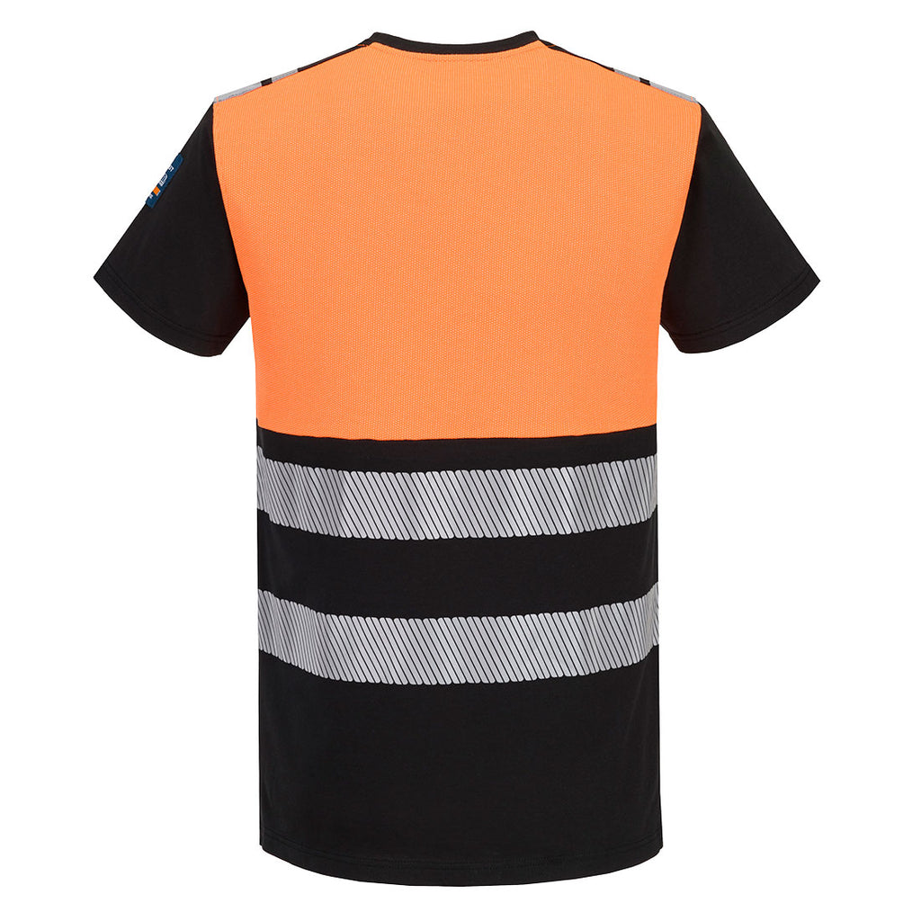 PW3 Modaflame Knit 1-luokan Hi-Vis FR palosuojattu T-paita - Oranssi/musta