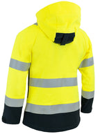 Naisten turva softshelltakki – 6214 - HV-keltainen/Musta