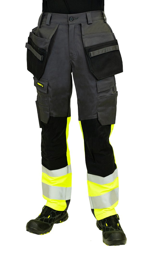 MultiStretch riipputaskuhousut – 6194 - HV-keltainen/Harmaa