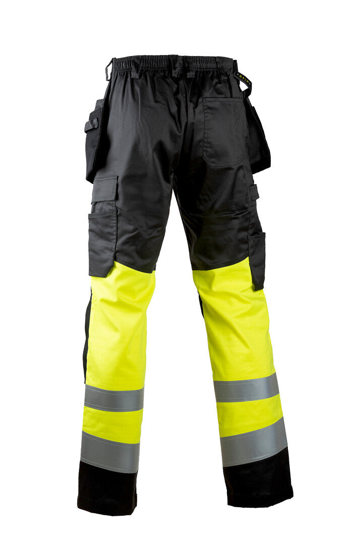 MultiStretch riipputaskuhousut – 6194 - HV-keltainen/Harmaa