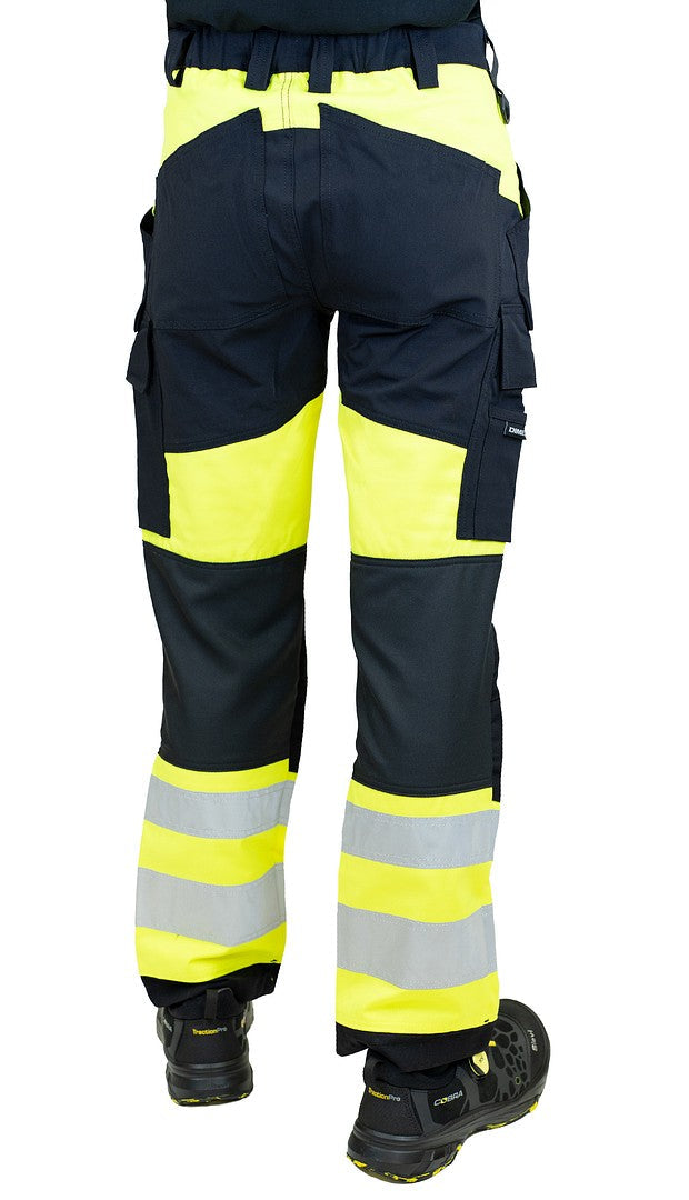 Turva stretch housut – 6168 - HV-keltainen/Musta