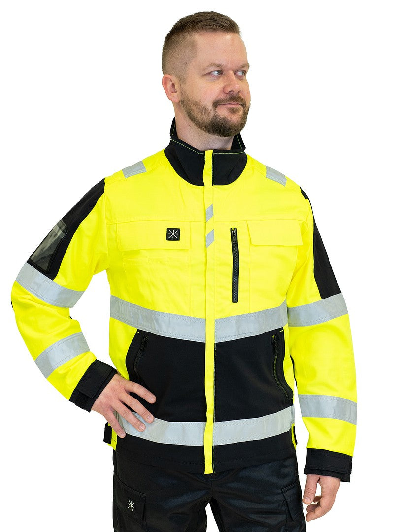 Turva stretch-takki – 6133 - HV-keltainen/Musta