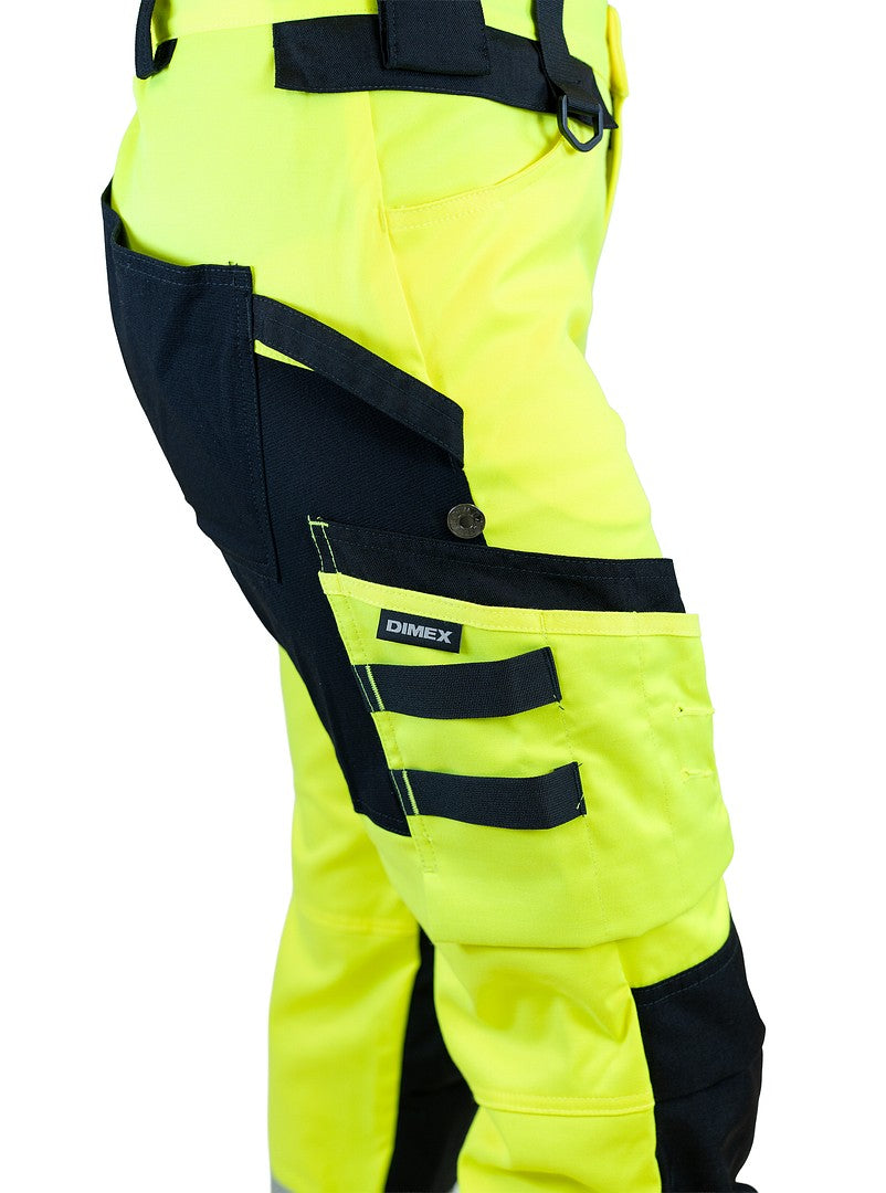 Naisten turva stretchhousut – 6155 - HV-keltainen/Musta