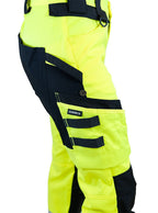 Naisten turva stretchhousut – 6155 - HV-keltainen/Musta