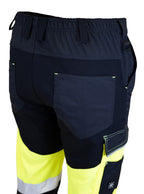 Turva superstretch-housut – 6077 - HV-keltainen/Musta